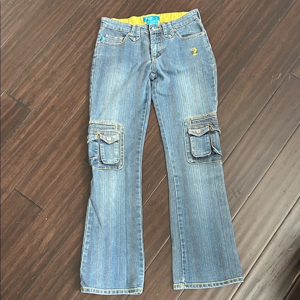 Hoi Kam Blue Cargo Women Jeans 5/6